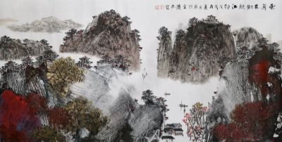 作者：杨志安?杨志安山水画---云薄林树?￥：已交流?单击鼠标查看详细介绍！