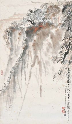 张之仁山水画---高原乐居图